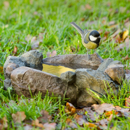 Vogeltränke in Steinoptik